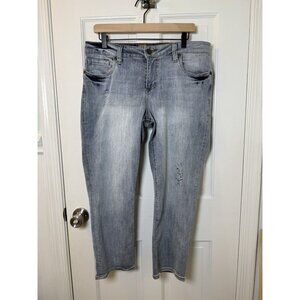 Kut From The Kloth Jeans Bardot Crop Skinny Boyfriend Distressed Women’s Sz 12